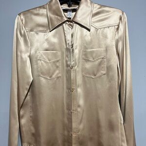 Laundry By Shelli Segal women’s Gold Satin Blouse